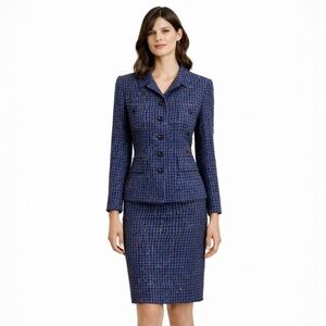 Carlisle Vintage Tweed Two Piece Skirt Suit Set